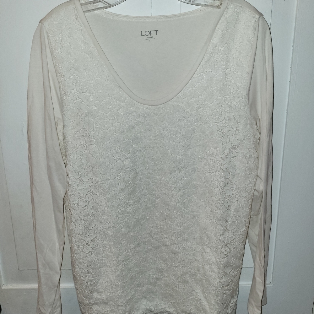 Loft Outlet Floral lace tee